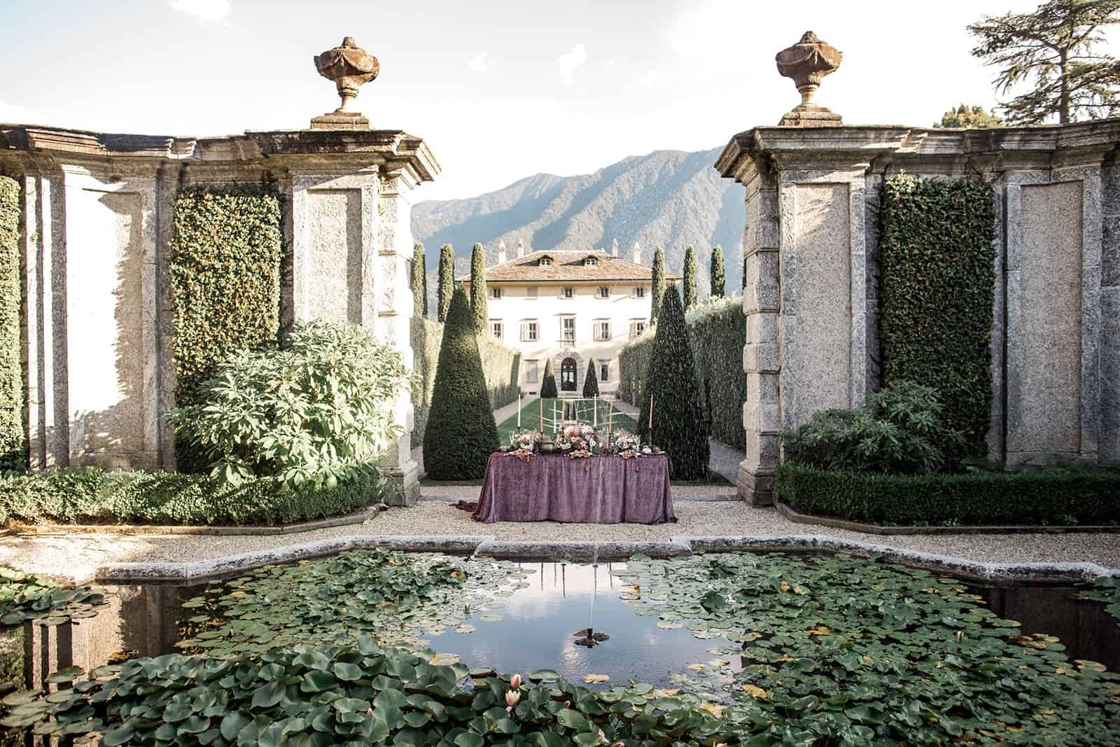 Villa Balbiano in Lake Como Italy serves as wedding venue for styled shoot