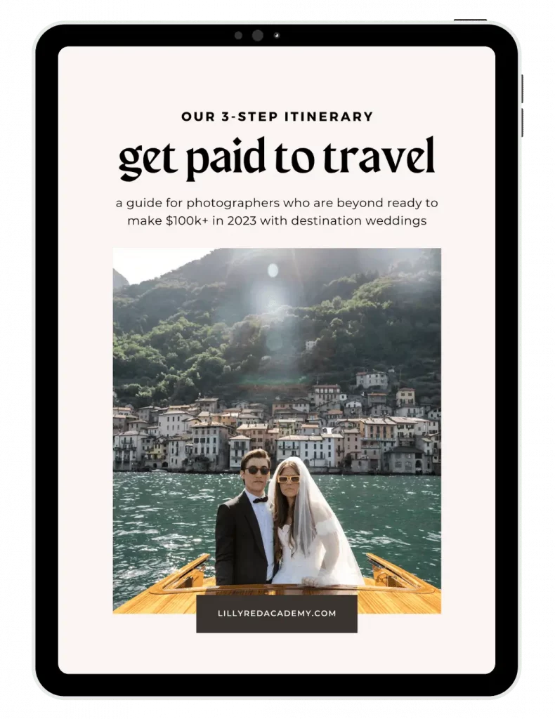 Get Paid to Travel freebie to help people become successful destination wedding photographers