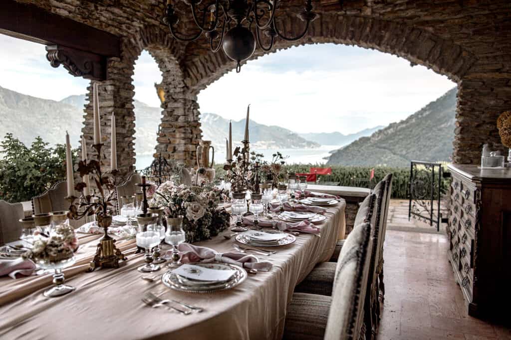 Luxury wedding tablescape for high end clients in Lake Como, Italy