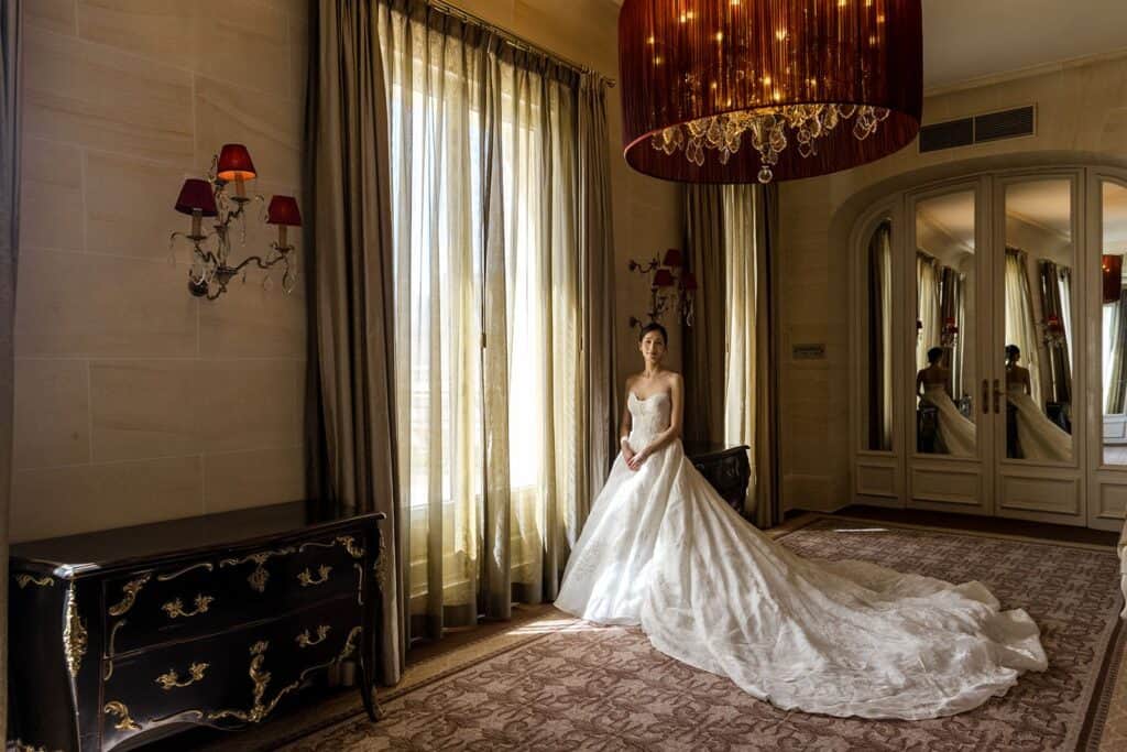 Bridal portrait of France wedding at Hotel Mont Royal